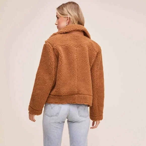 ASTR Teddy Shearling Moto Jacket, XS - Picture 8 of 8